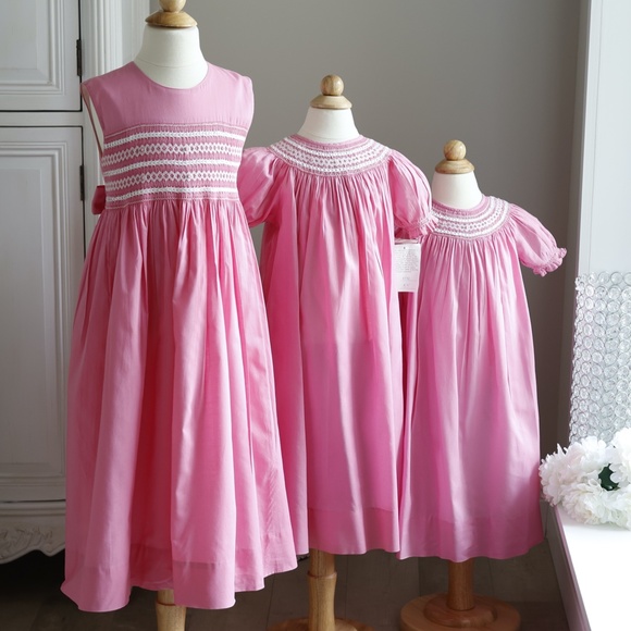 Strasburg Dress Smocked Pink Bishop Girls Special Occasion Limited Edition NWT - Picture 5 of 5